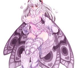 Mothman monster girl purple with wings