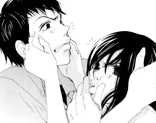 couple fighting cartoon manga drawing