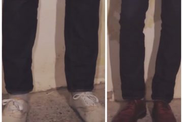 Difference in appearance as shown by shoes