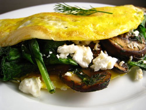 spinach and ricotta omlette