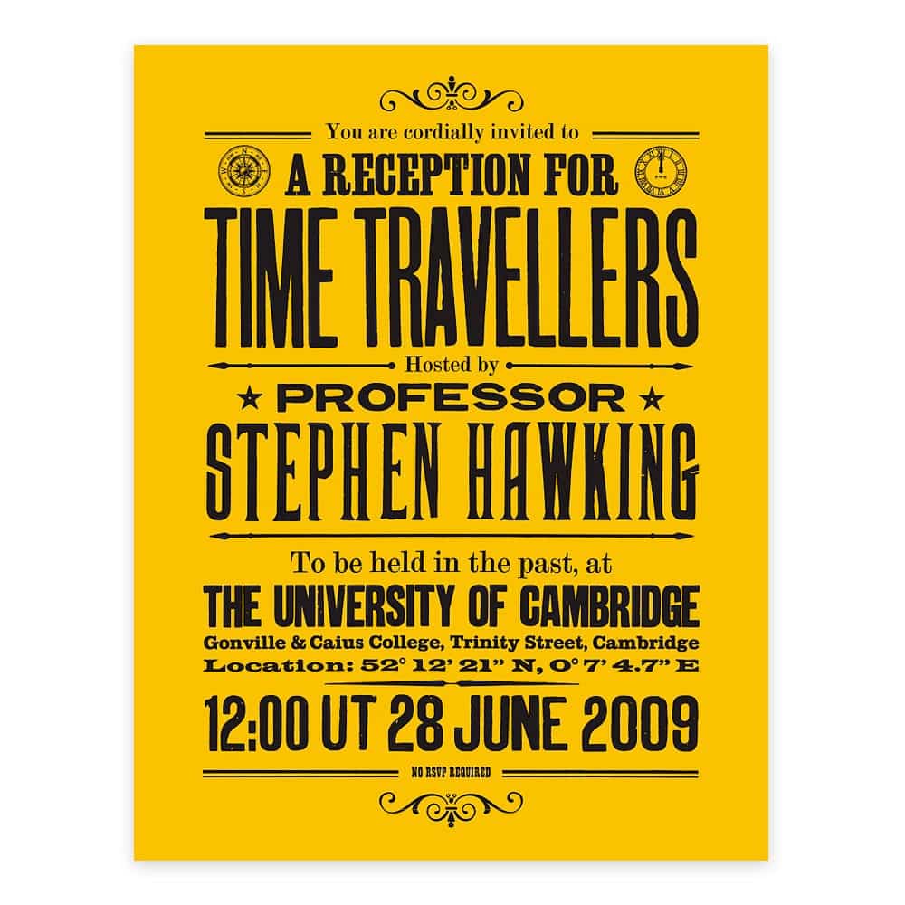 Kite Print and Stephen Hawking time travel experiment