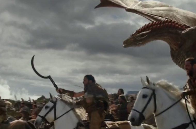 The dothraki army with the dragon